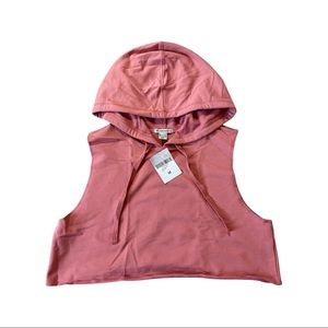 Forever 21 Dusty Pink Hooded Sleeveless Crop